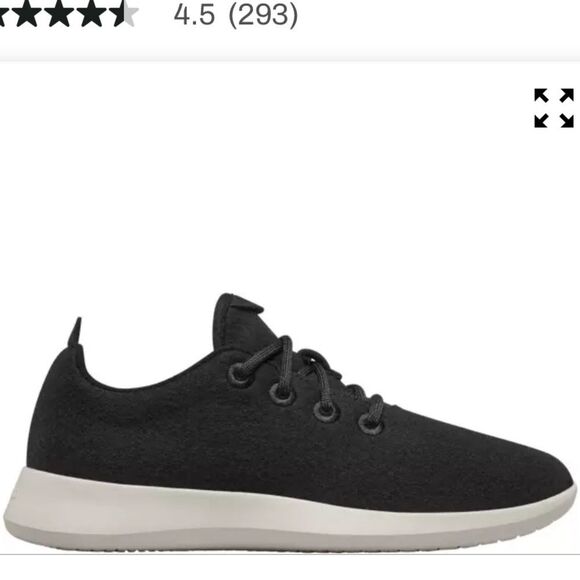 New allbirds black wool tree runner athletic shoe - Picture 1 of 6